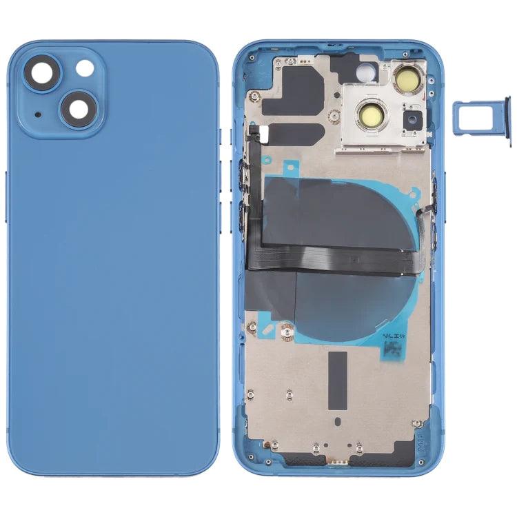 Replacement iPhone 13 Battery Back Housing With Small Parts - Blue - Best Cell Phone Parts Distributor in Canada, Parts Source Replacement iPhone 13 Battery Back Housing With Small Parts - Blue - Best Cell Phone Parts Distributor in Canada, Parts Source